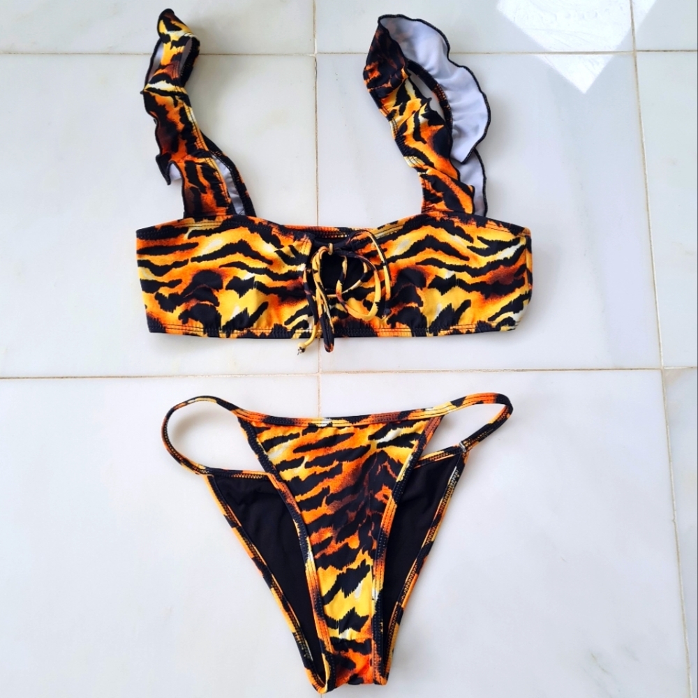 Cavalli X Skims Look For less By Hot Miami Styles HMS Tiger Print Bikini Set S